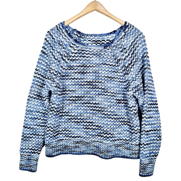 VINTAGE Chunky Marled Crochet Knit Raglan Sweater - Picture 1 of 9